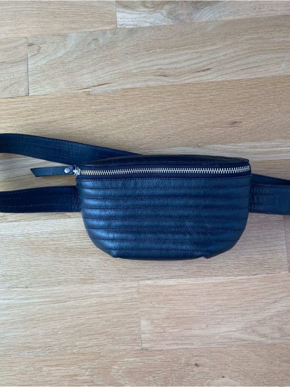 Beklina Quilted Black Leather Waist Bag - Classic Belt Pouch